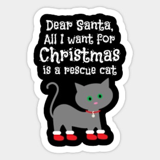 Rescue Cat for Christmas Cat Lover Gift Sticker